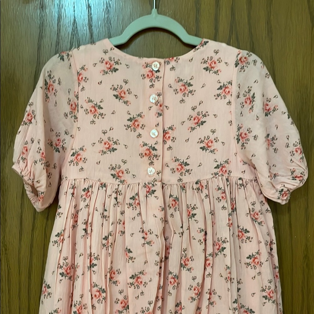 NORDSTROM NWOT Girls Size 8 Floral Print Pink Cotton Lined Dress - Picture 8 of 10